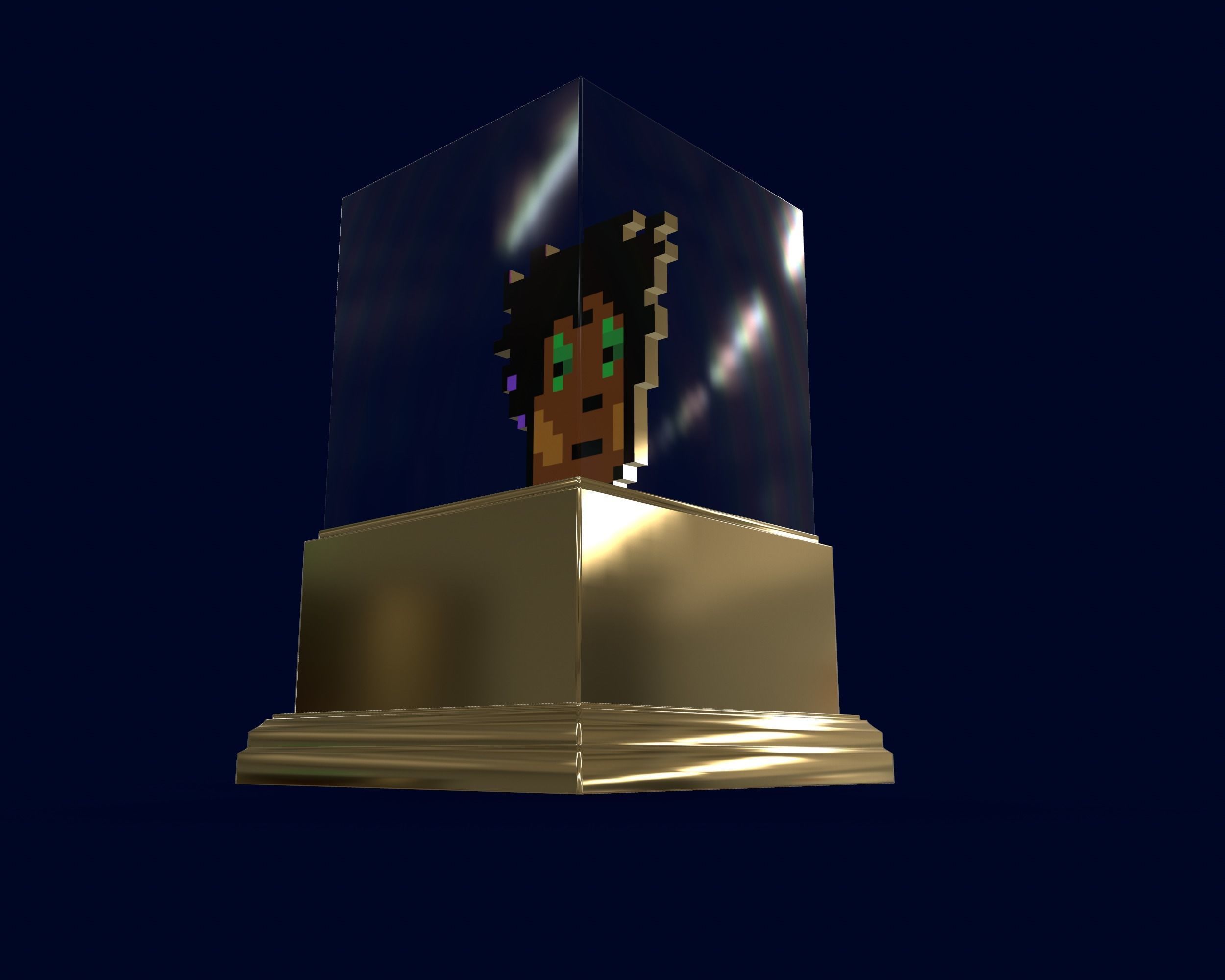Gold punk Low-poly 3D model_12