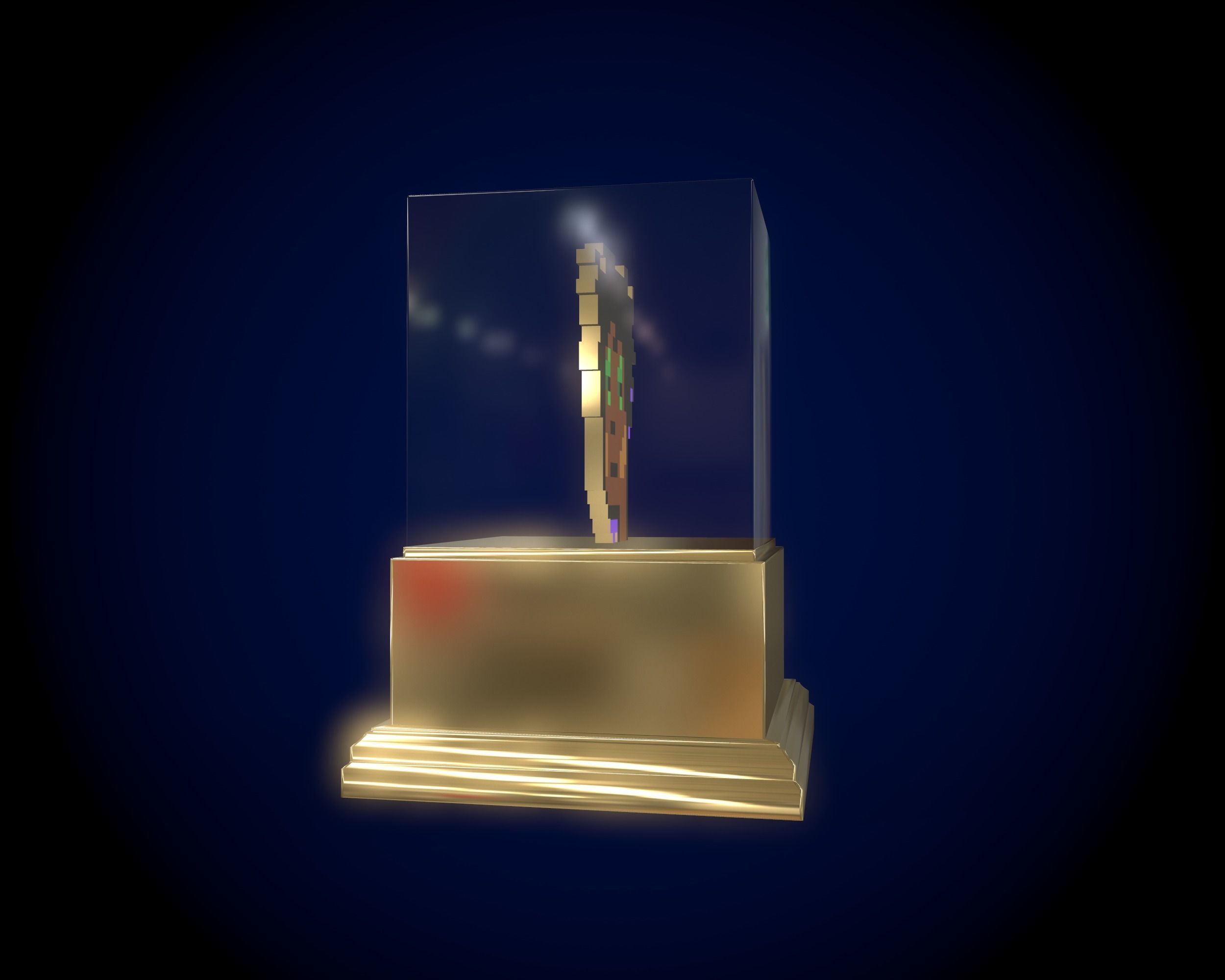 Gold punk Low-poly 3D model_6