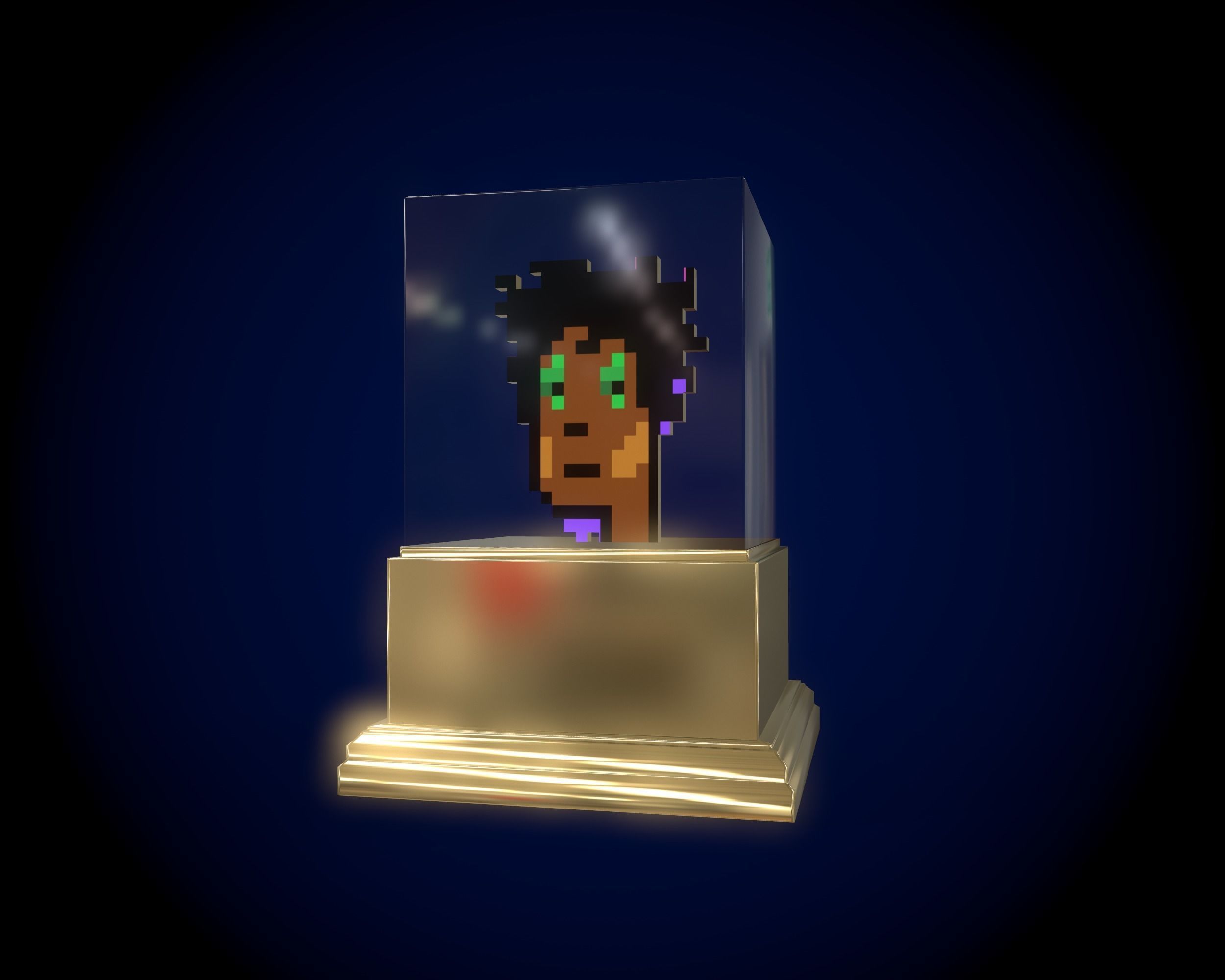 Gold punk Low-poly 3D model_2