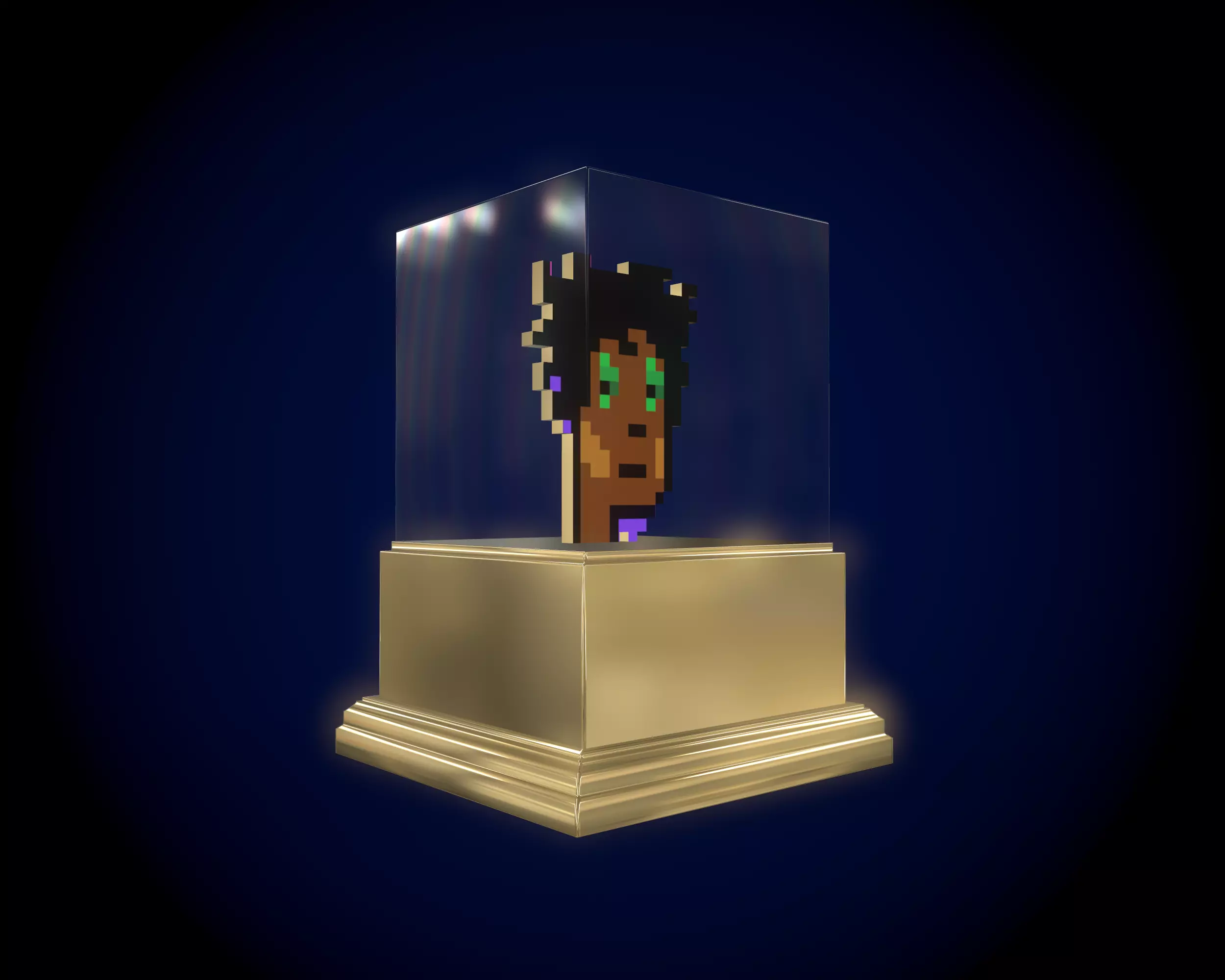 Gold punk Low-poly 3D model_0