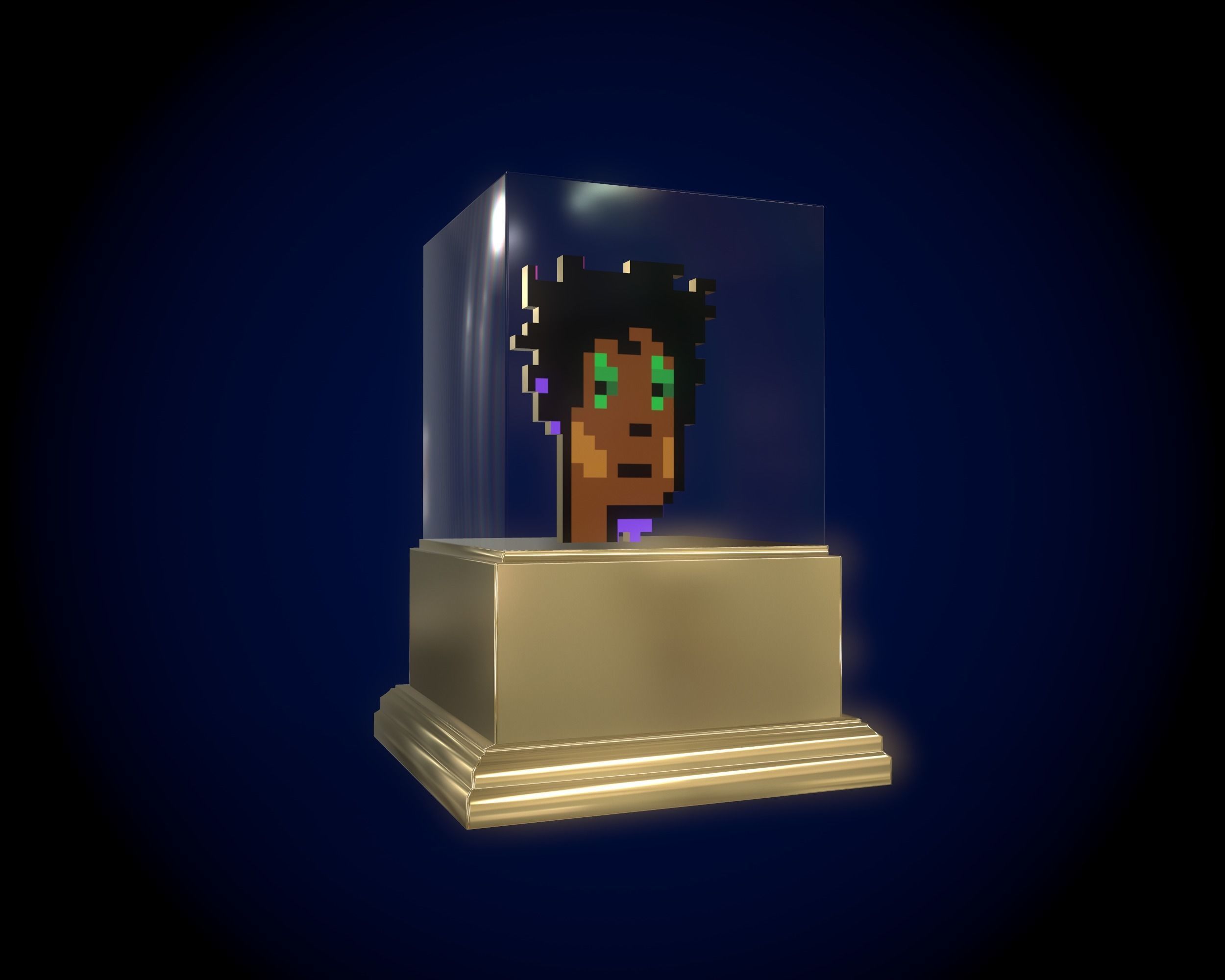 Gold punk Low-poly 3D model_3