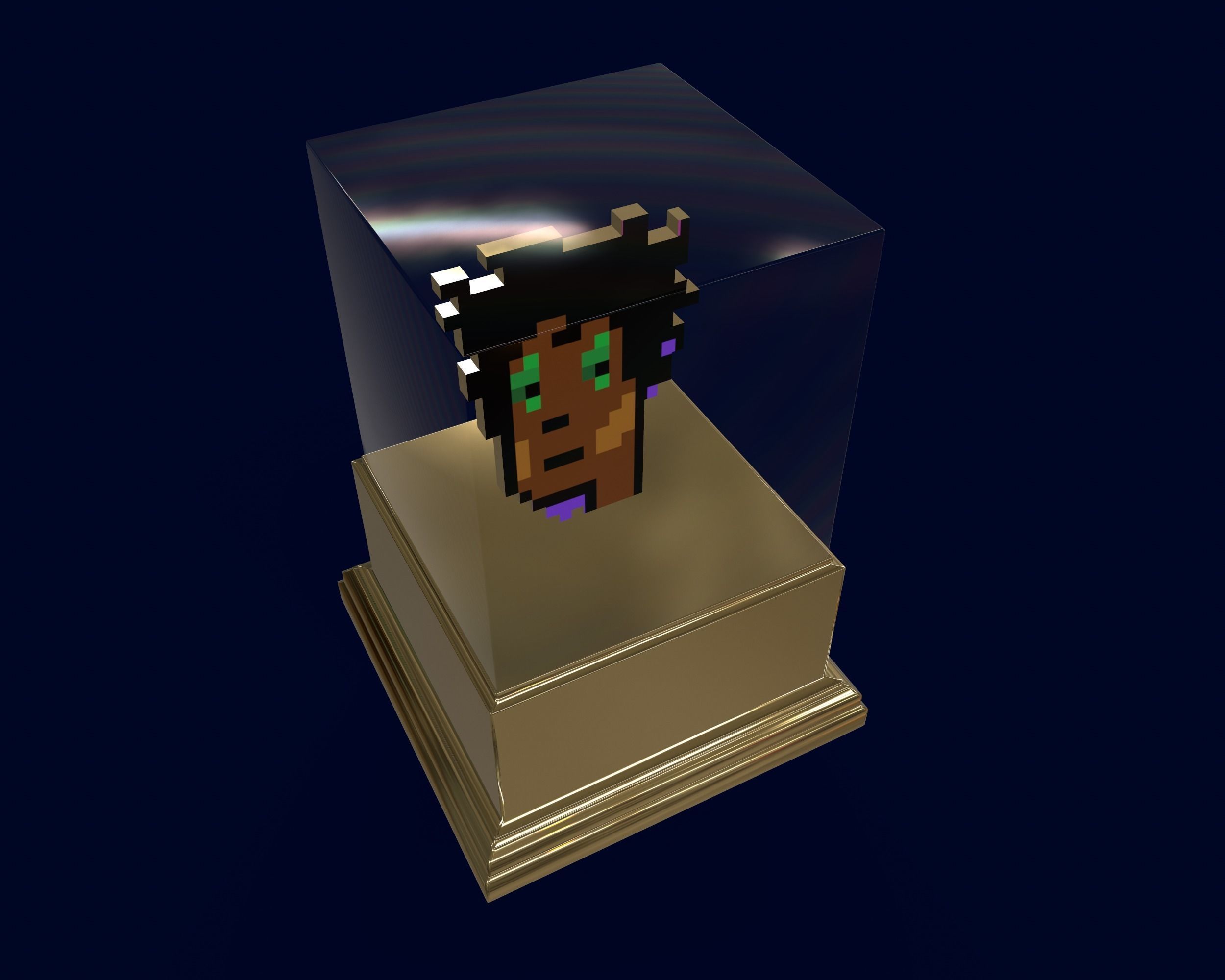 Gold punk Low-poly 3D model_11