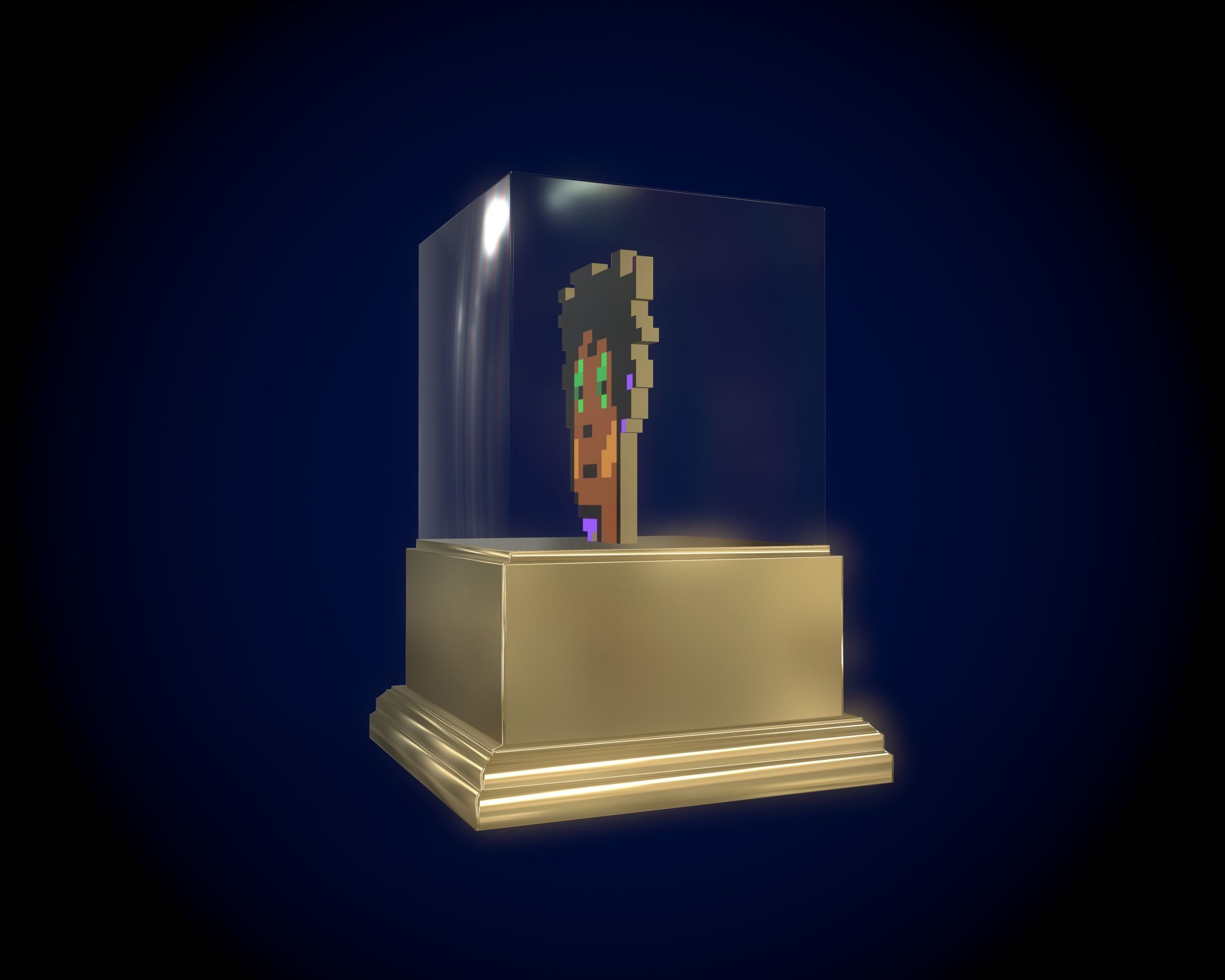 Gold punk Low-poly 3D model_7