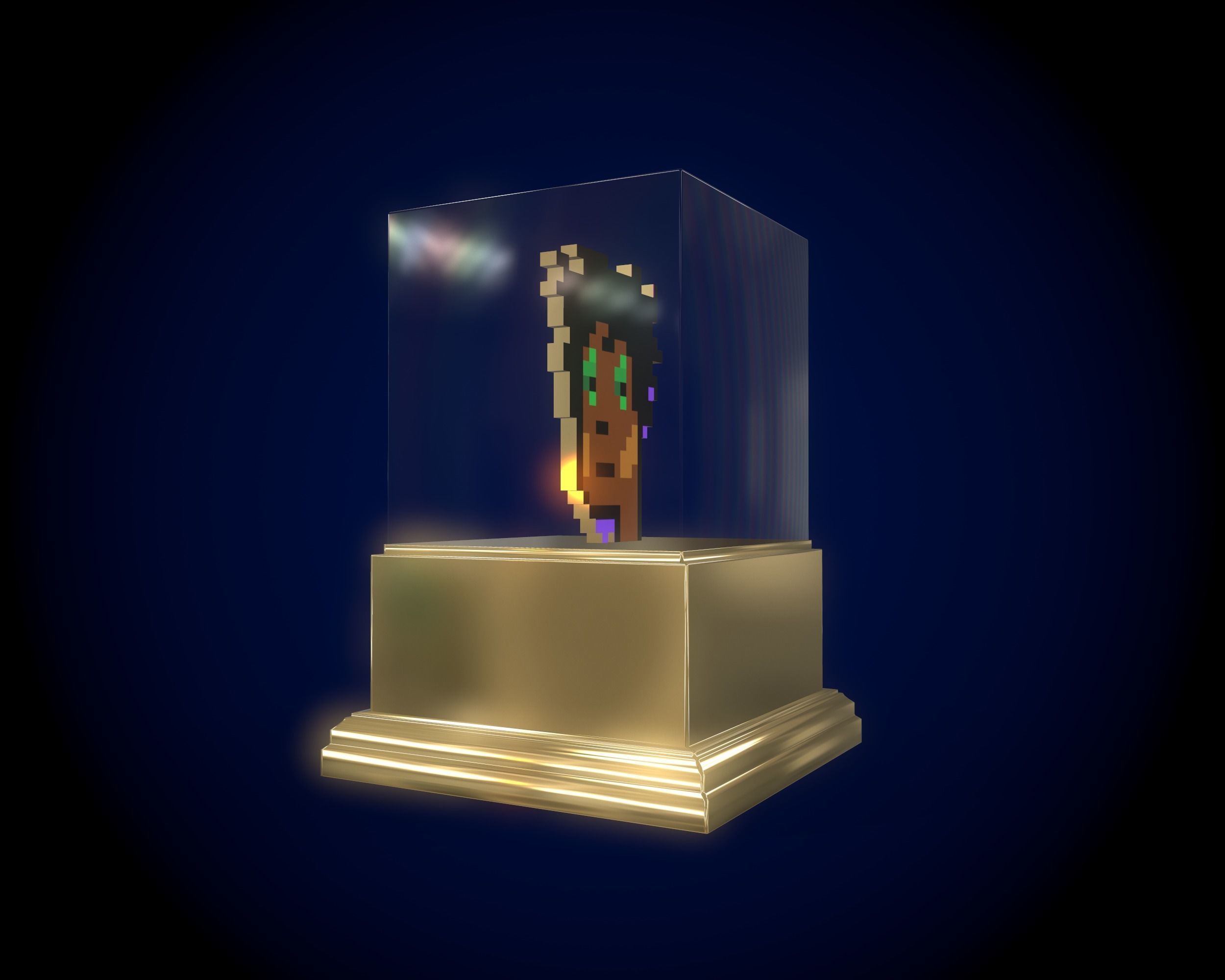 Gold punk Low-poly 3D model_4