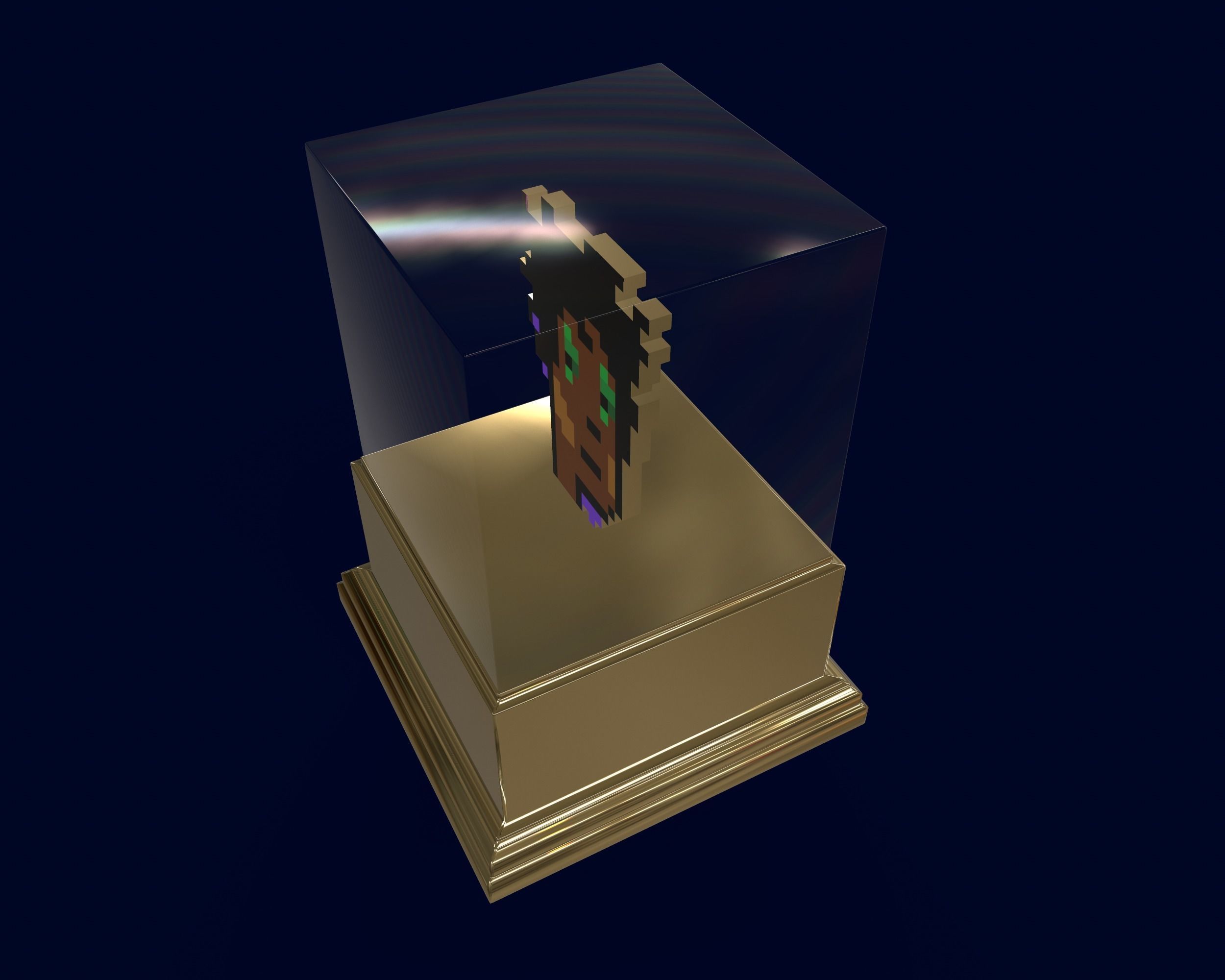 Gold punk Low-poly 3D model_9