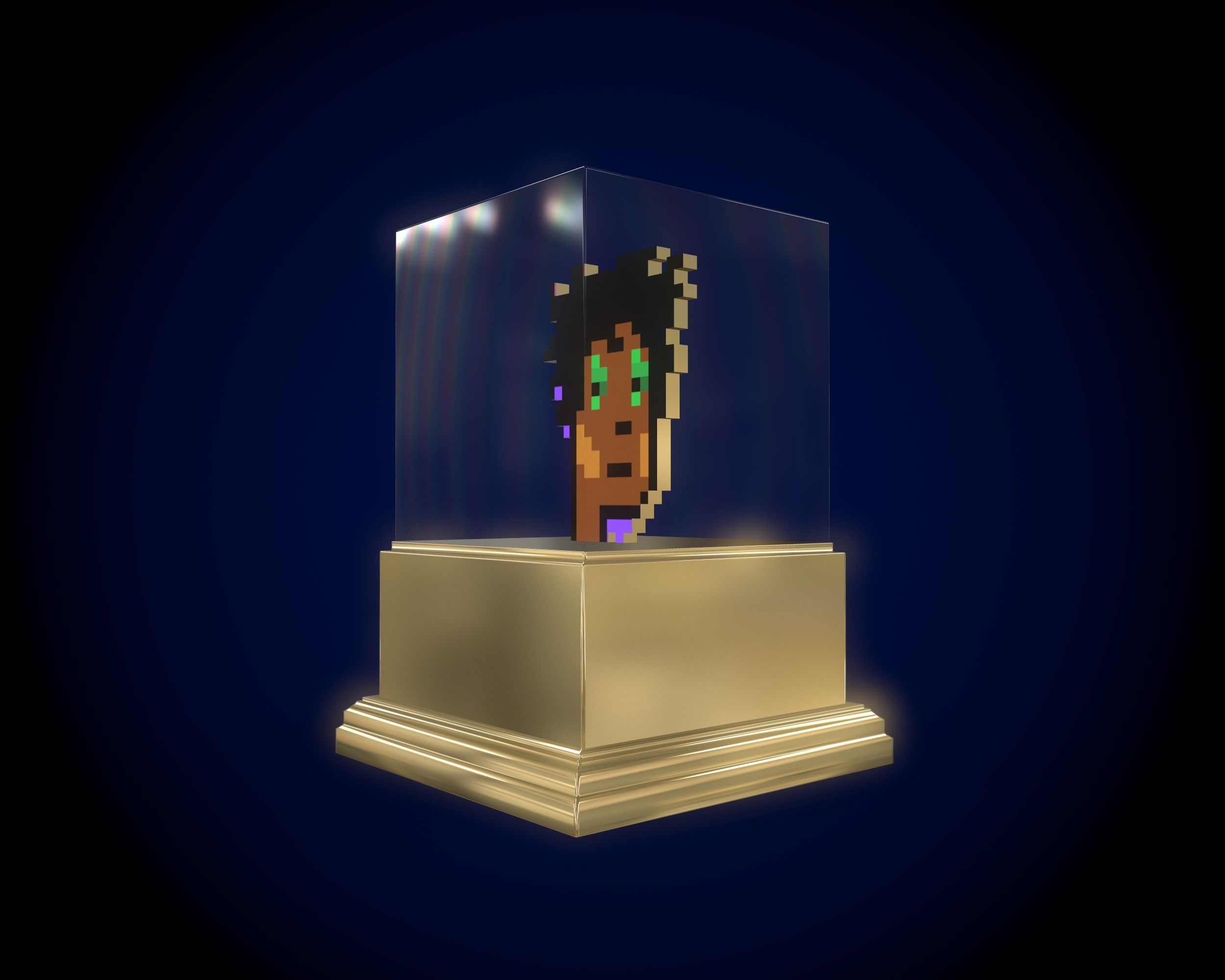 Gold punk Low-poly 3D model_8