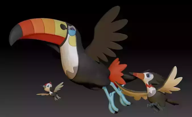 Pokemon Pikipek Trumbeak Toucannon