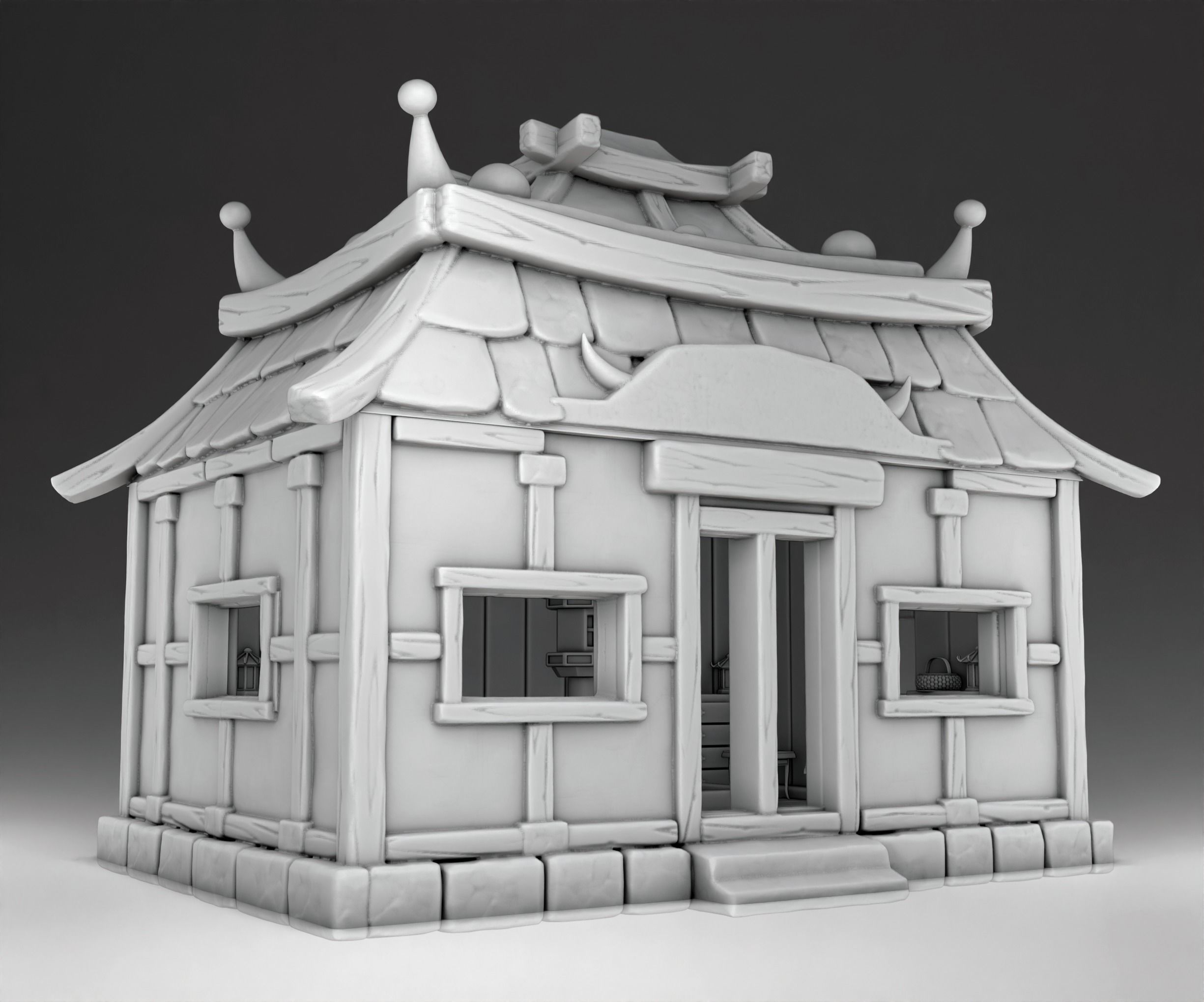 House chinese 3D print model_1