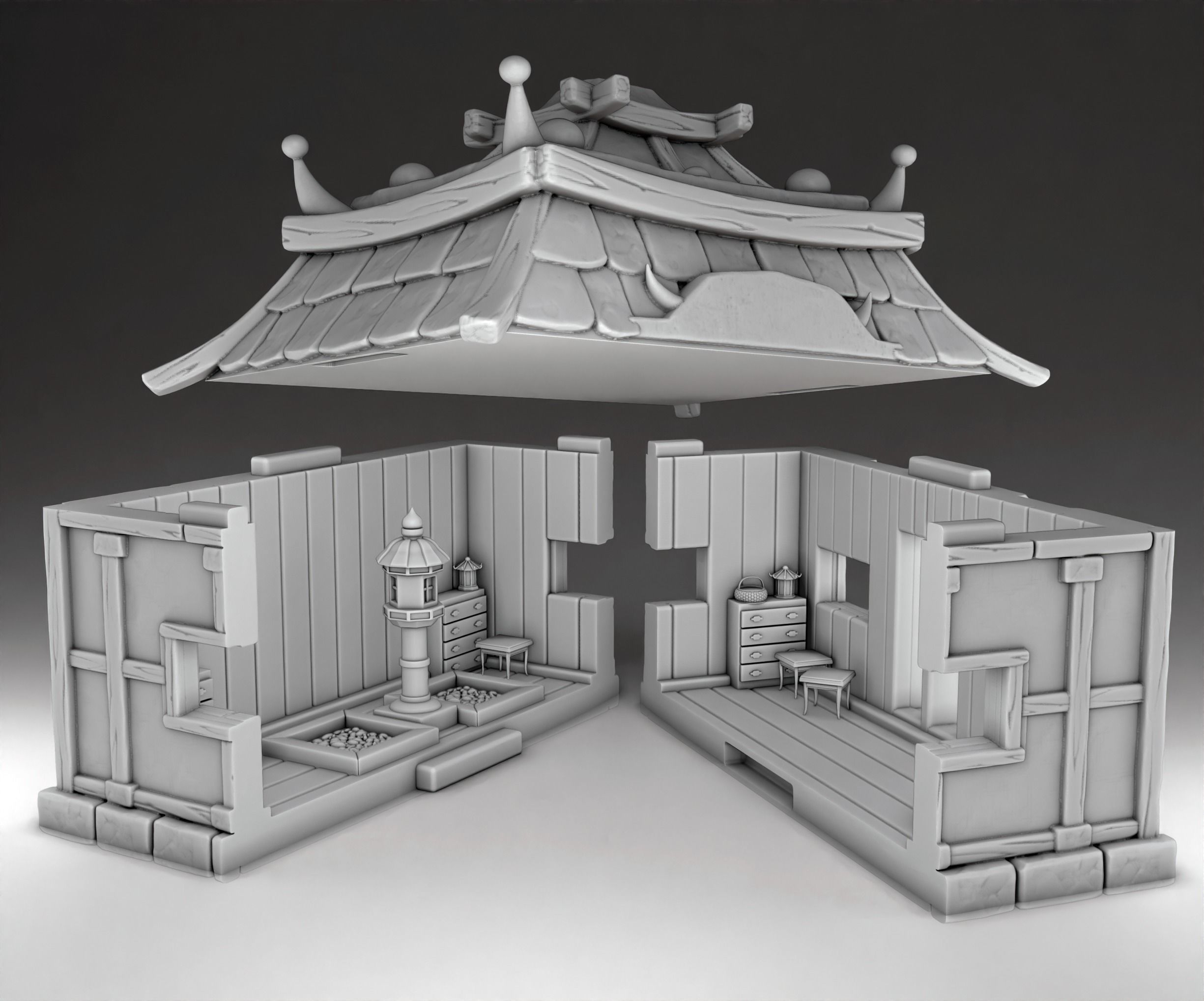 House chinese 3D print model_2