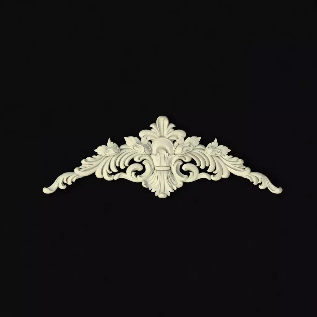 dekor shabby chic embellishment - ornate scroll 3D model_0