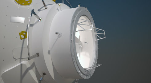 NASAs Lunar Gateway with Orion Docked Left 3D model_20