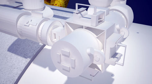 NASAs Lunar Gateway with Orion Docked Left 3D model_33