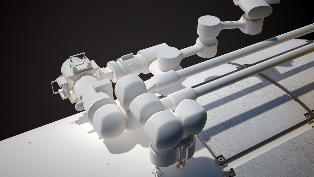 NASAs Lunar Gateway with Orion Docked Left 3D model_73