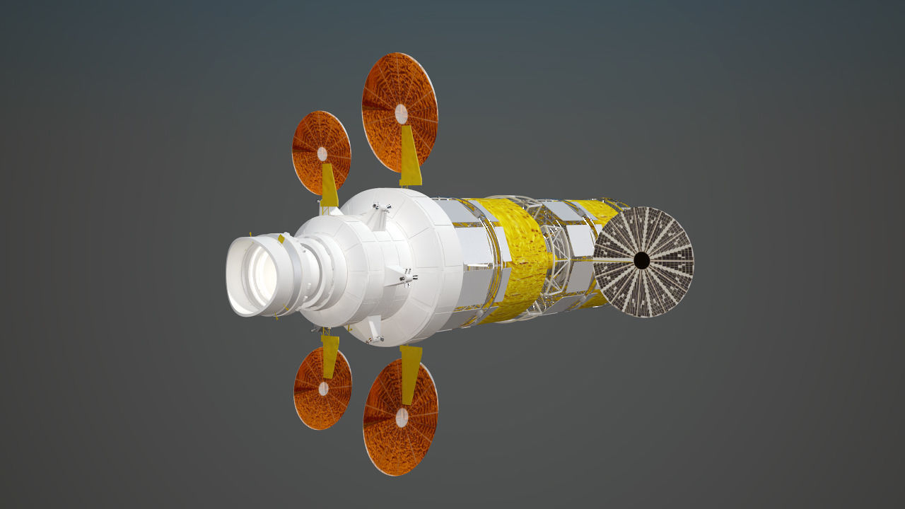 NASAs Lunar Gateway with Orion Docked Left 3D model_43