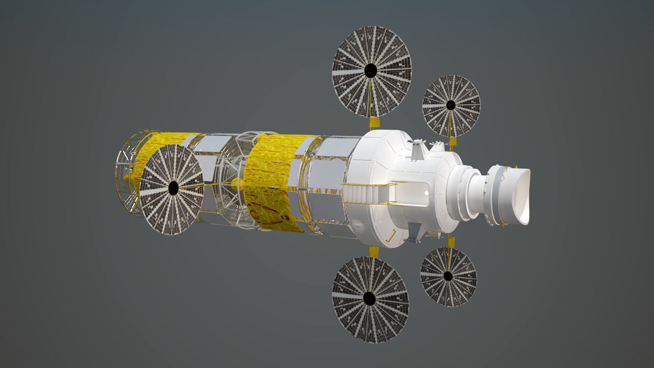 NASAs Lunar Gateway with Orion Docked Left 3D model_66