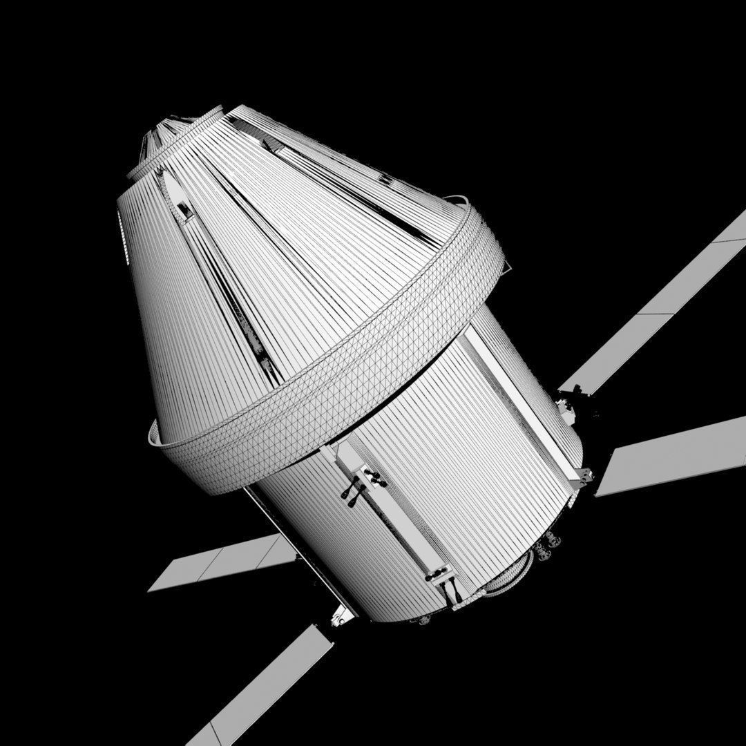 NASAs Lunar Gateway with Orion Docked Left 3D model_55