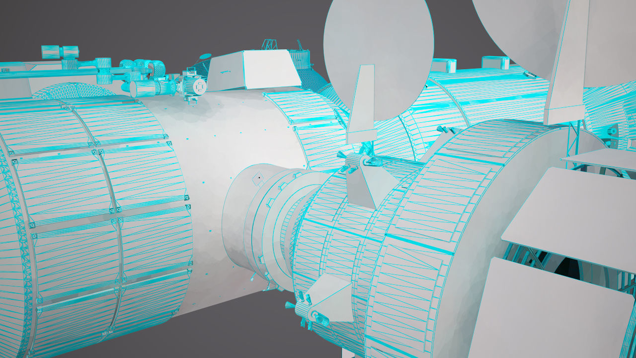 NASAs Lunar Gateway with Orion Docked Left 3D model_57
