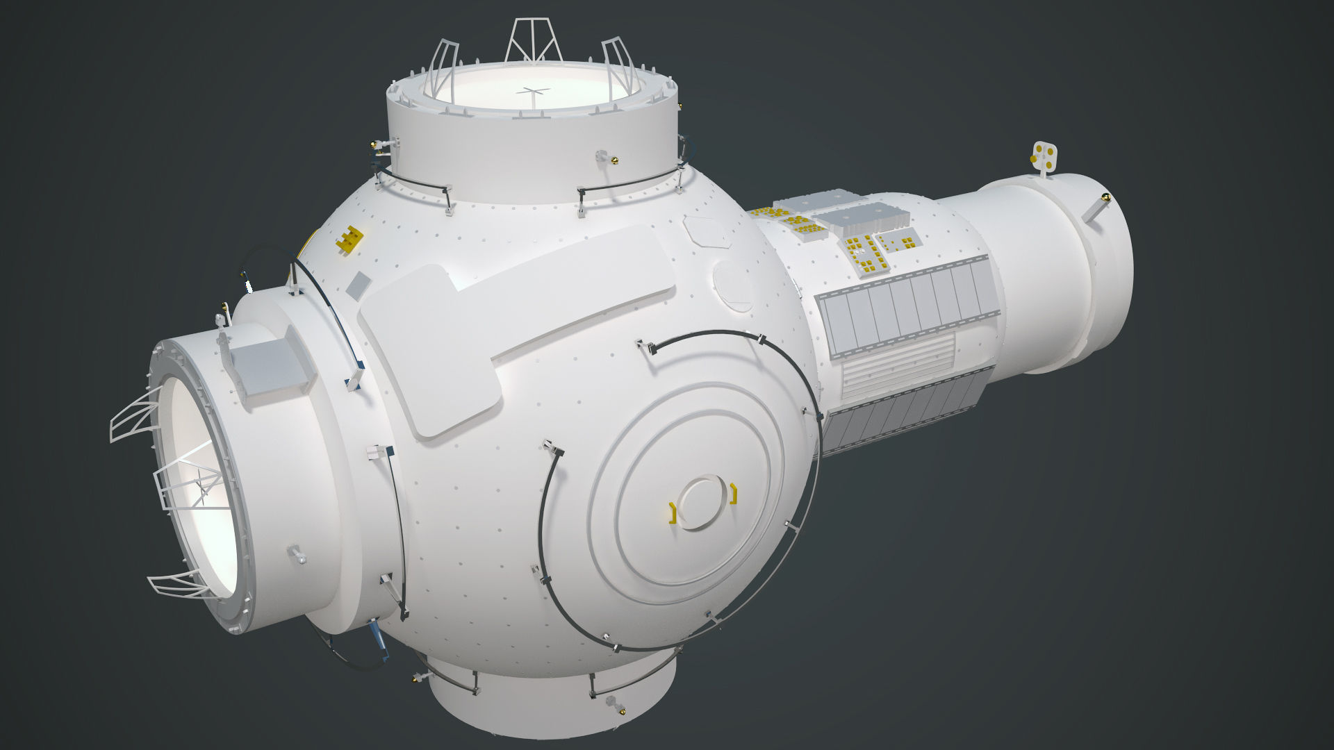 NASAs Lunar Gateway with Orion Docked Left 3D model_83