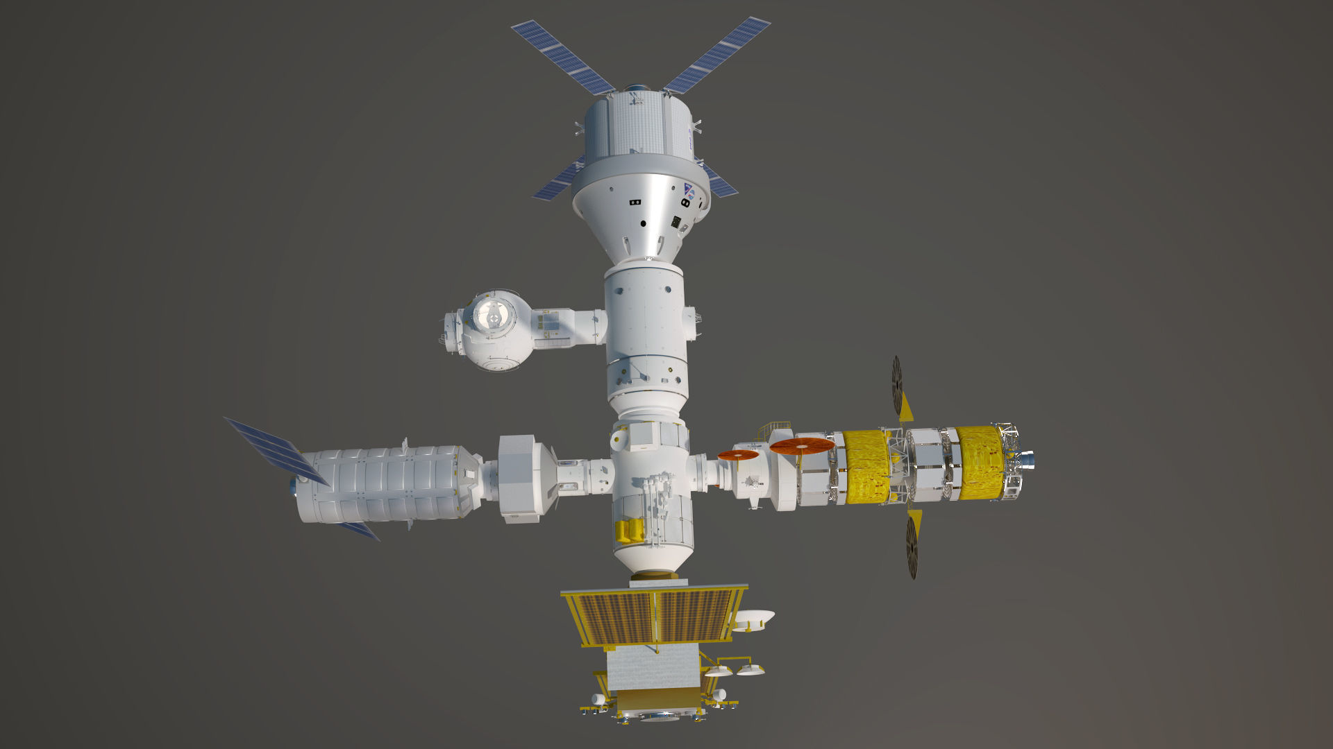 NASAs Lunar Gateway with Orion Docked Left 3D model_67