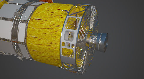 NASAs Lunar Gateway with Orion Docked Left 3D model_26