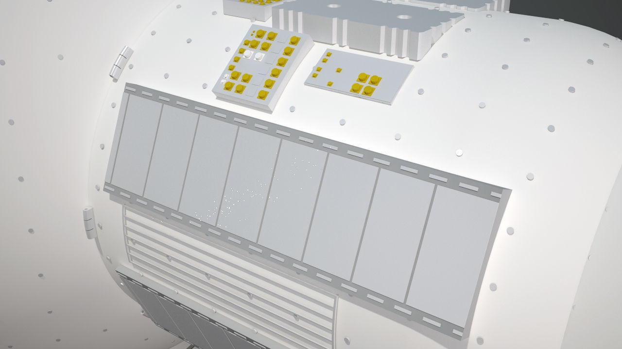 NASAs Lunar Gateway with Orion Docked Left 3D model_68
