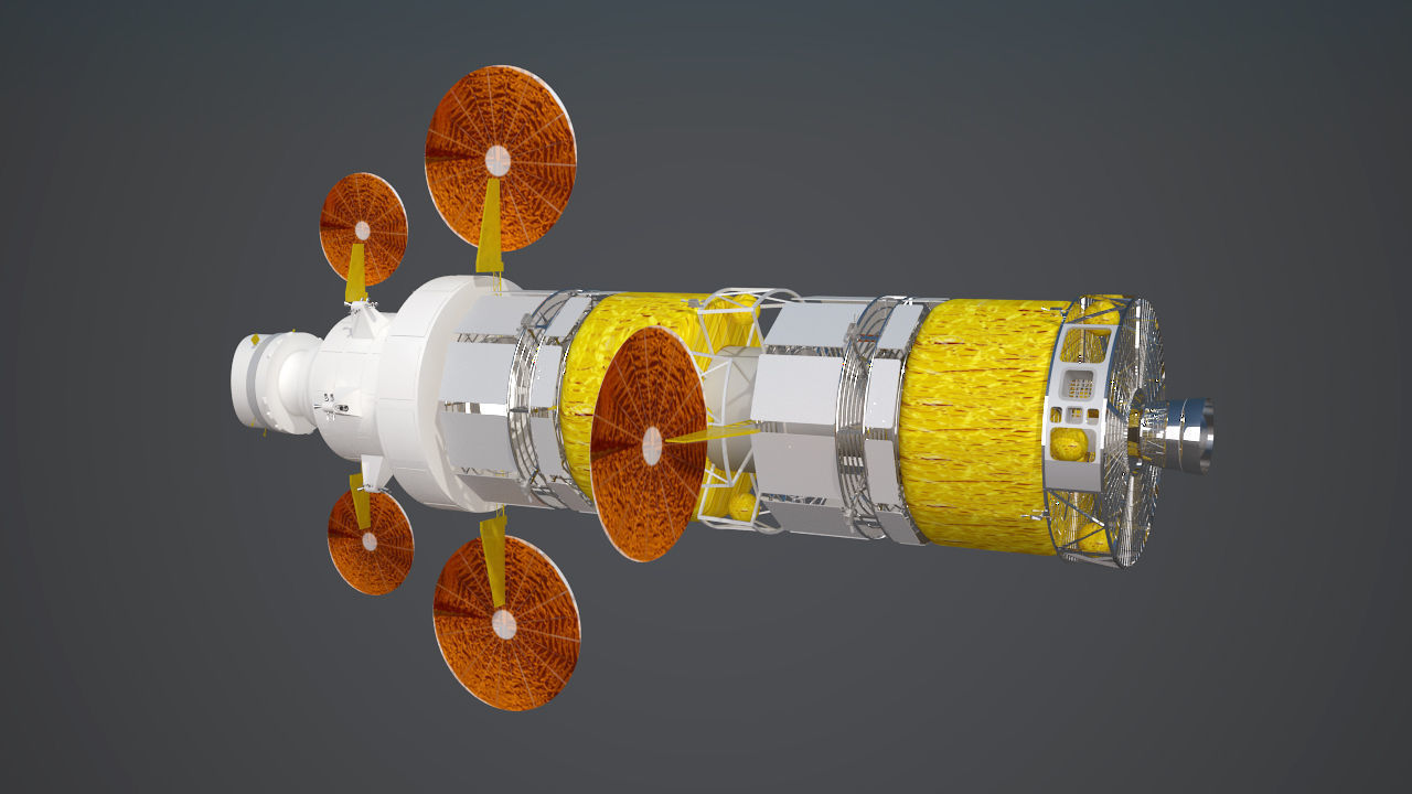 NASAs Lunar Gateway with Orion Docked Left 3D model_71