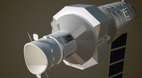 NASAs Lunar Gateway with Orion Docked Left 3D model_22