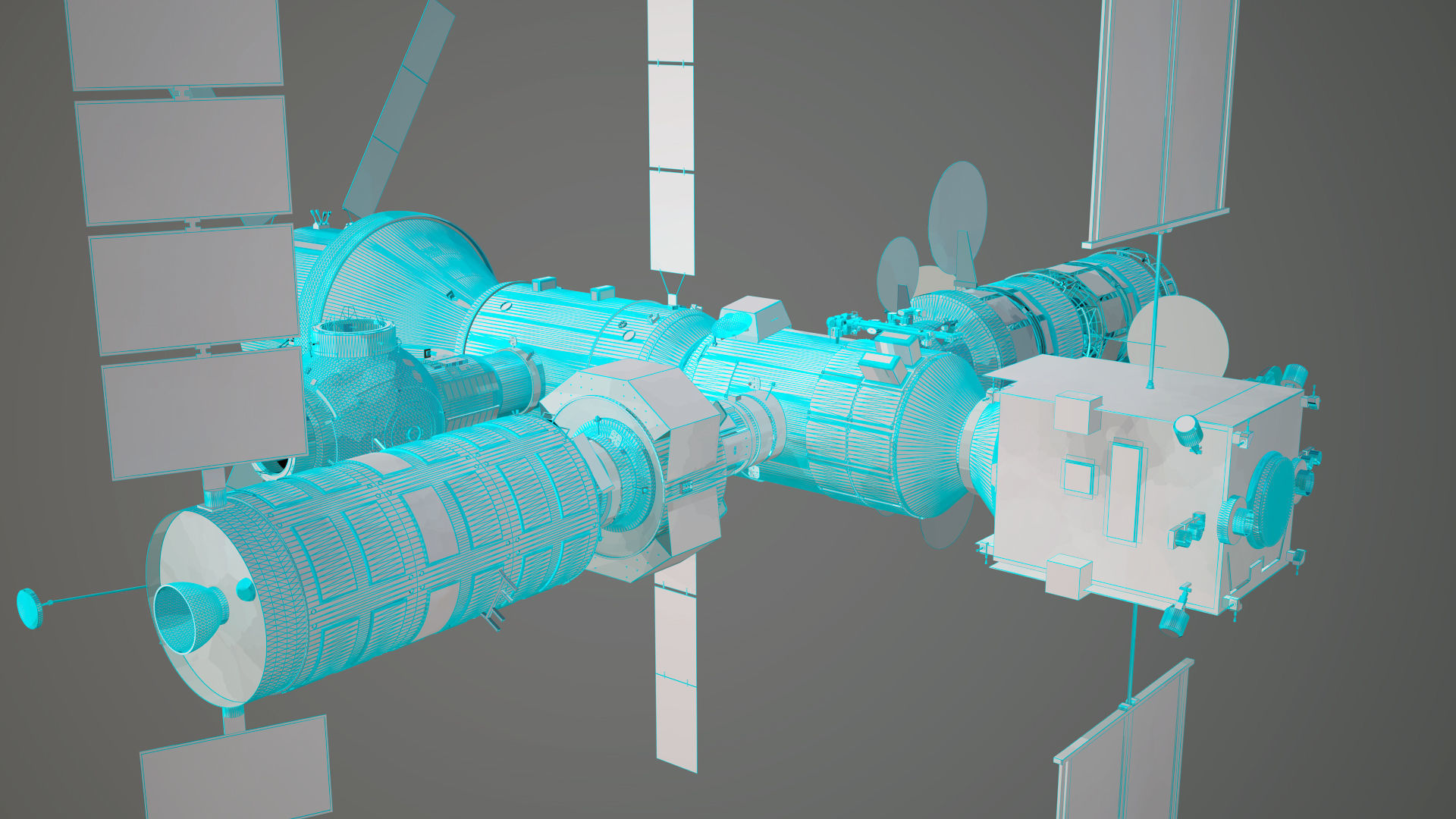 NASAs Lunar Gateway with Orion Docked Left 3D model_52