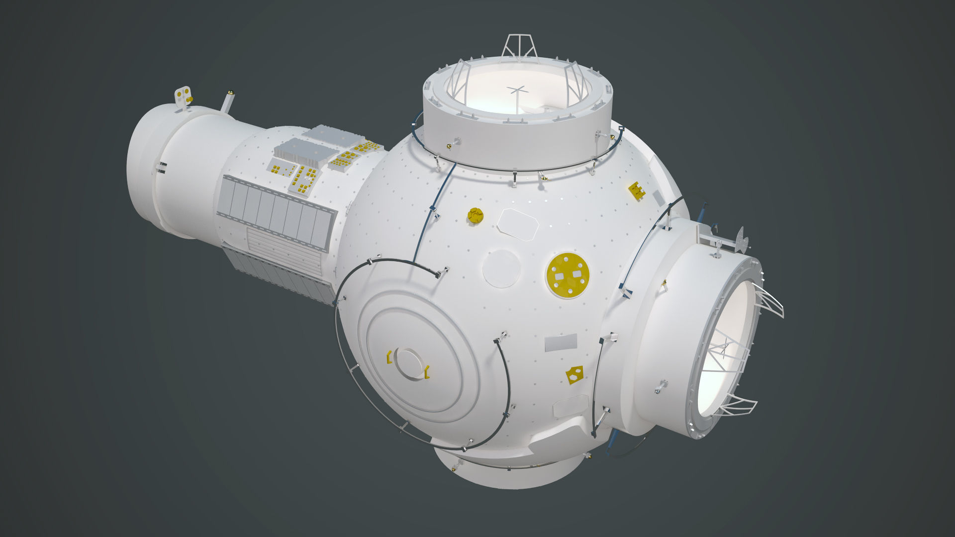 NASAs Lunar Gateway with Orion Docked Left 3D model_69