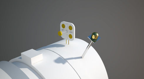 NASAs Lunar Gateway with Orion Docked Left 3D model_10