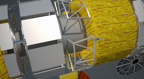 NASAs Lunar Gateway with Orion Docked Left 3D model_49