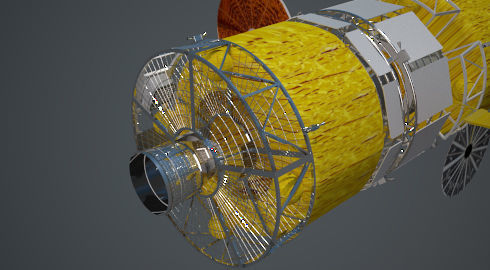 NASAs Lunar Gateway with Orion Docked Left 3D model_47