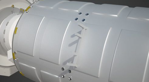 NASAs Lunar Gateway with Orion Docked Left 3D model_21