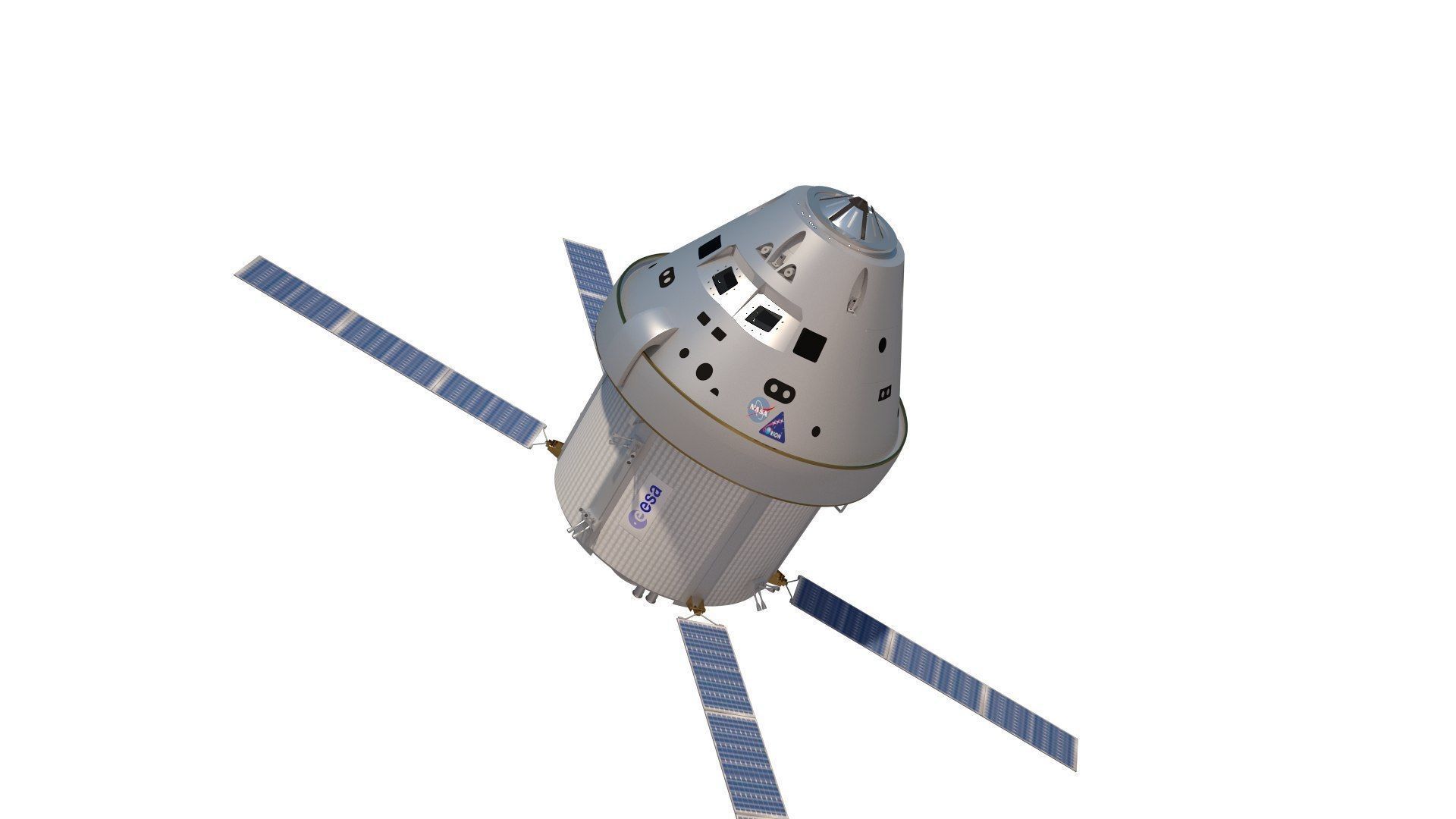 NASAs Lunar Gateway with Orion Docked Left 3D model_42