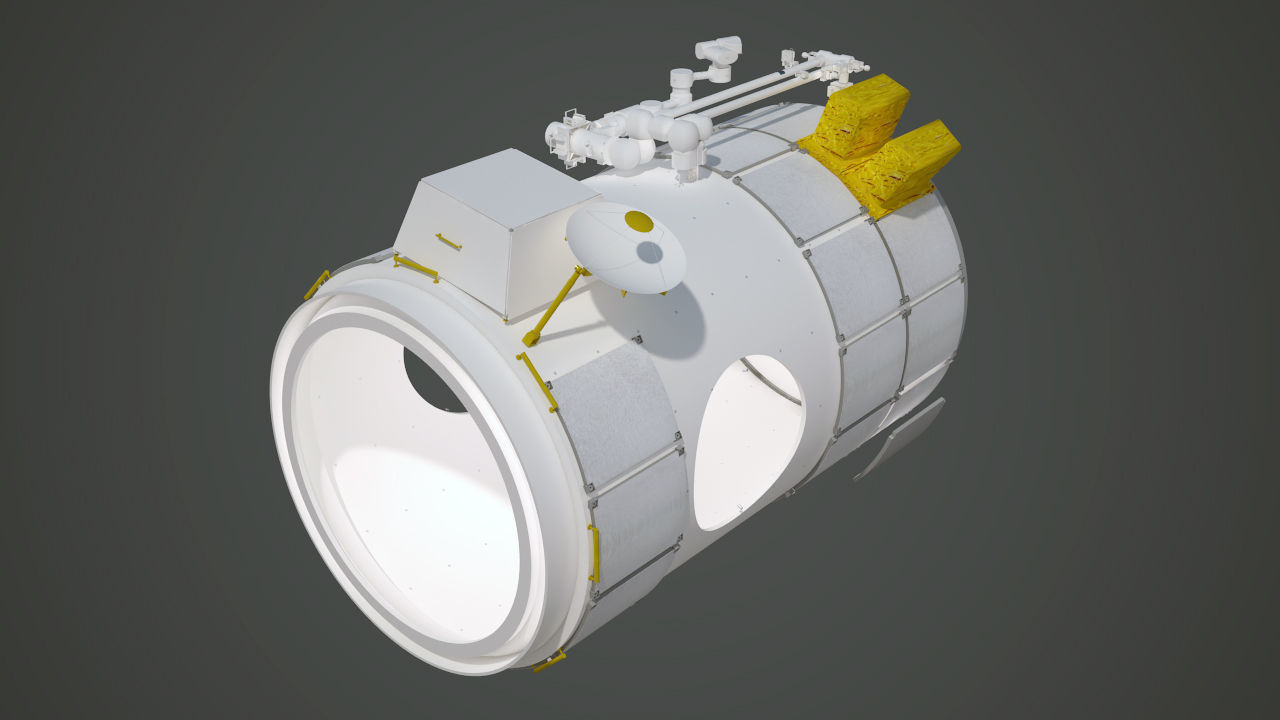 NASAs Lunar Gateway with Orion Docked Left 3D model_50