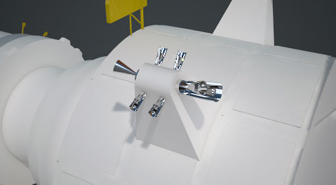 NASAs Lunar Gateway with Orion Docked Left 3D model_36