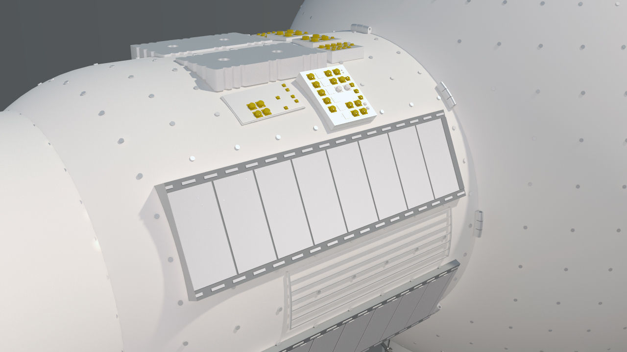 NASAs Lunar Gateway with Orion Docked Left 3D model_65