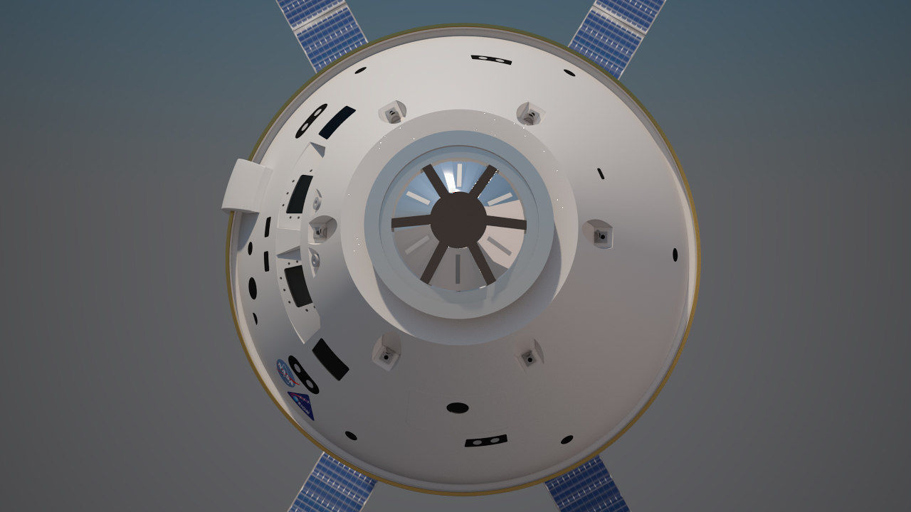NASAs Lunar Gateway with Orion Docked Left 3D model_39