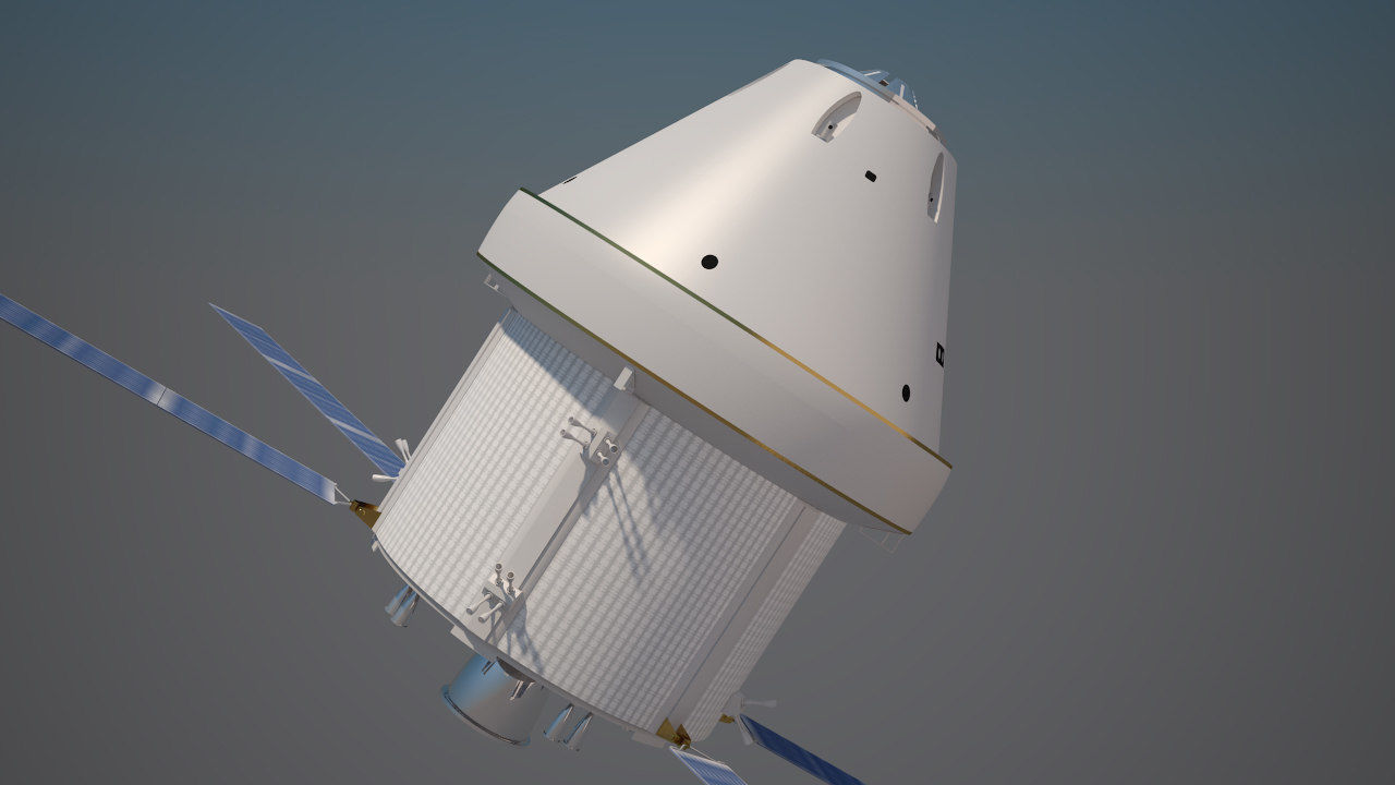 NASAs Lunar Gateway with Orion Docked Left 3D model_34