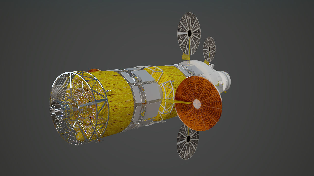 NASAs Lunar Gateway with Orion Docked Left 3D model_70