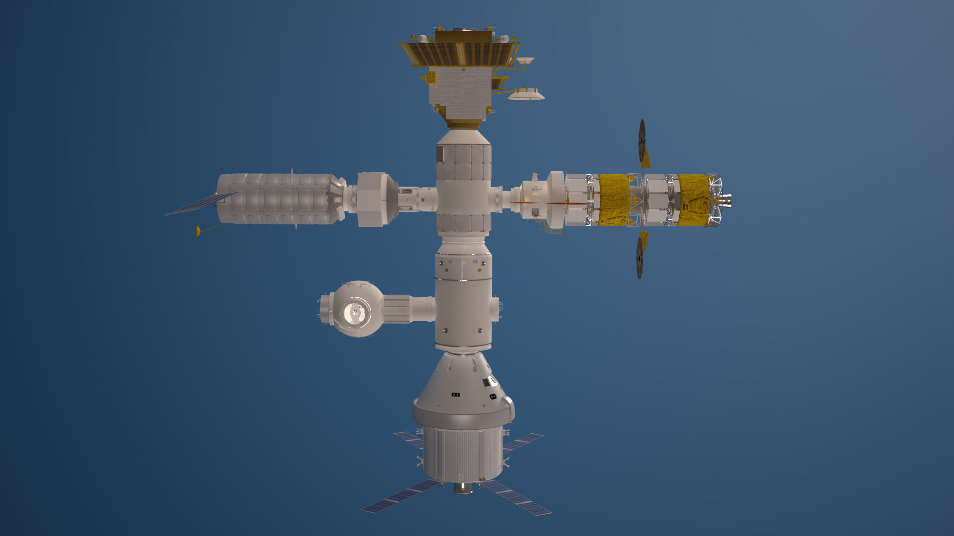 NASAs Lunar Gateway with Orion Docked Left 3D model_63