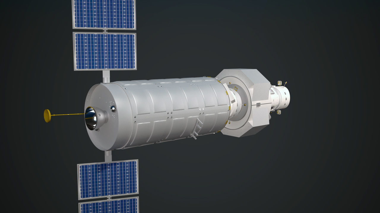 NASAs Lunar Gateway with Orion Docked Left 3D model_59