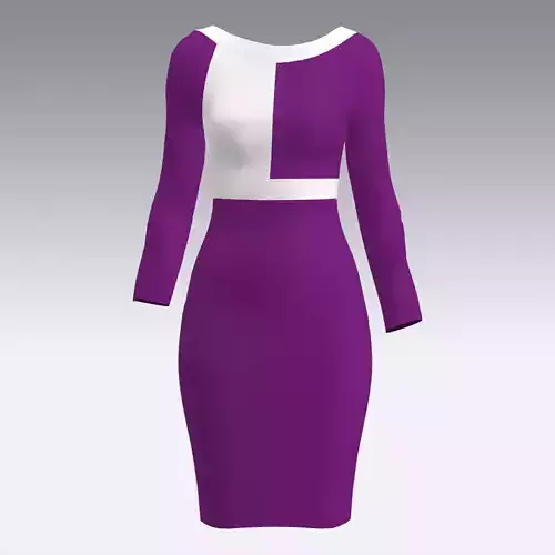 DRESS MODERN PURPLE WHITE LOOK