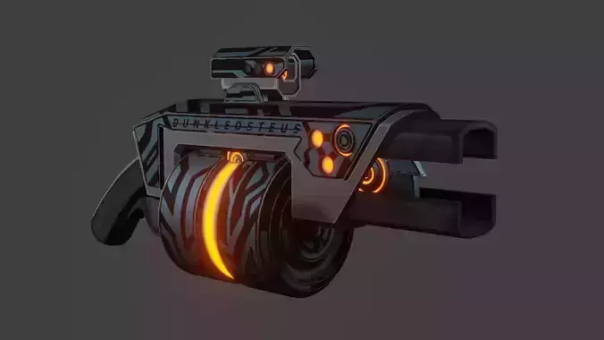 Sci-fi grenade launcher Low-poly 3D model