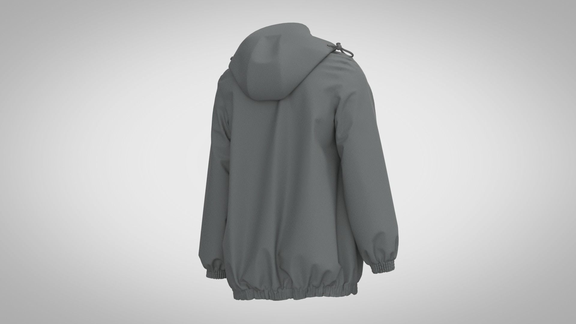 Anorak rain jacket 3D model_3