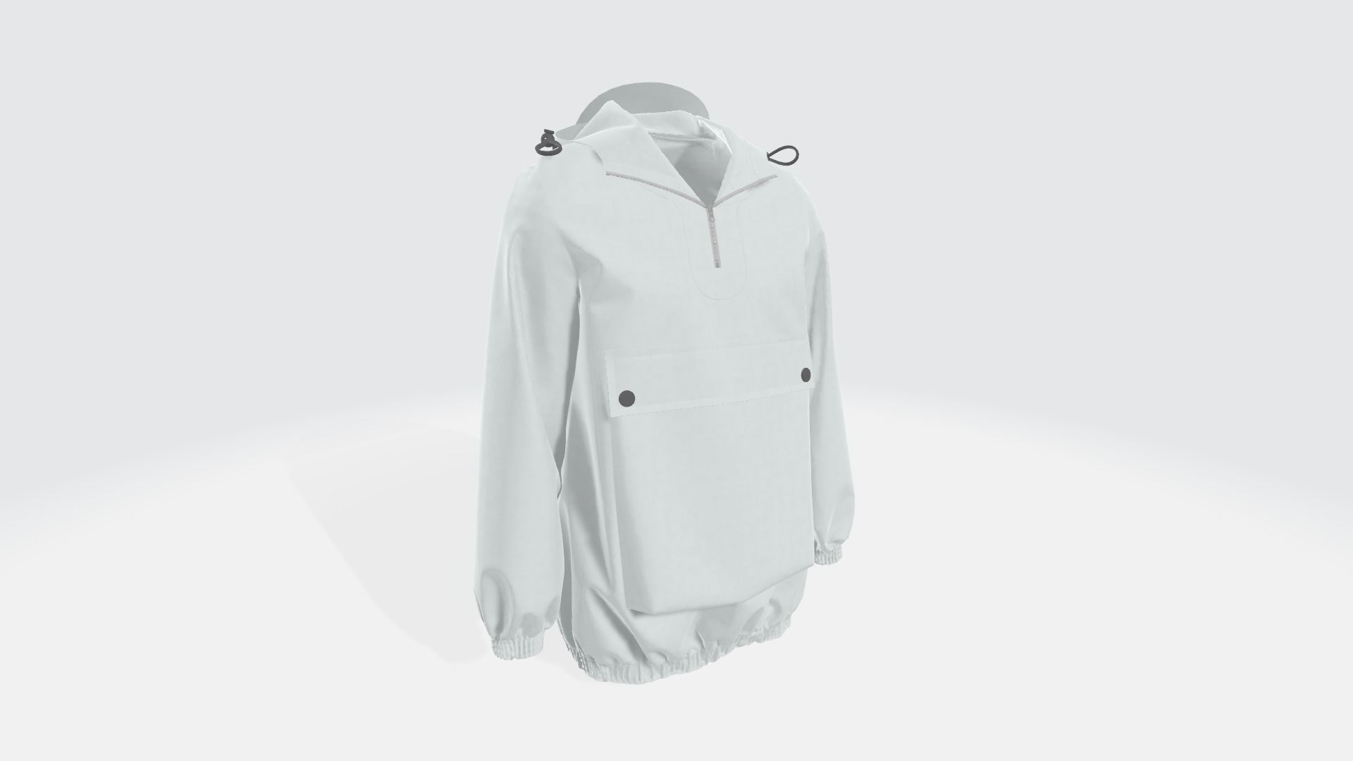 Anorak rain jacket 3D model_4