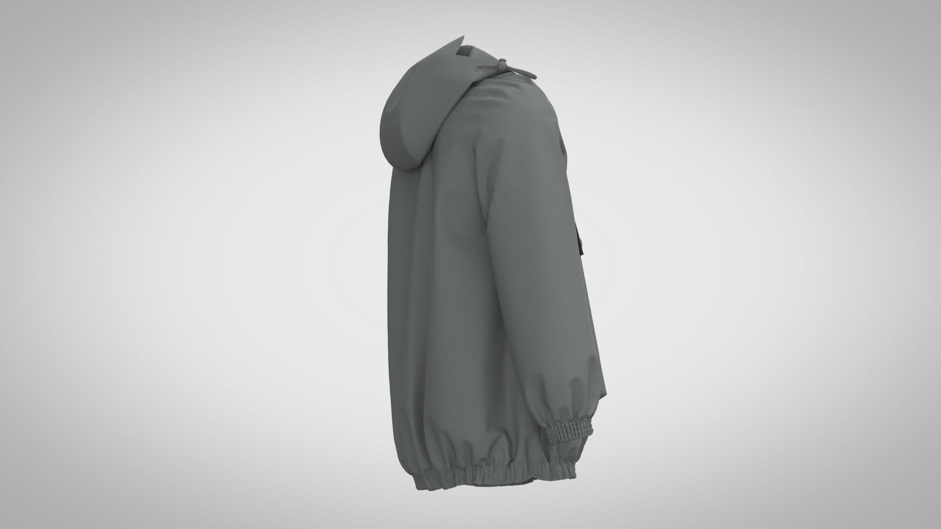 Anorak rain jacket 3D model_2