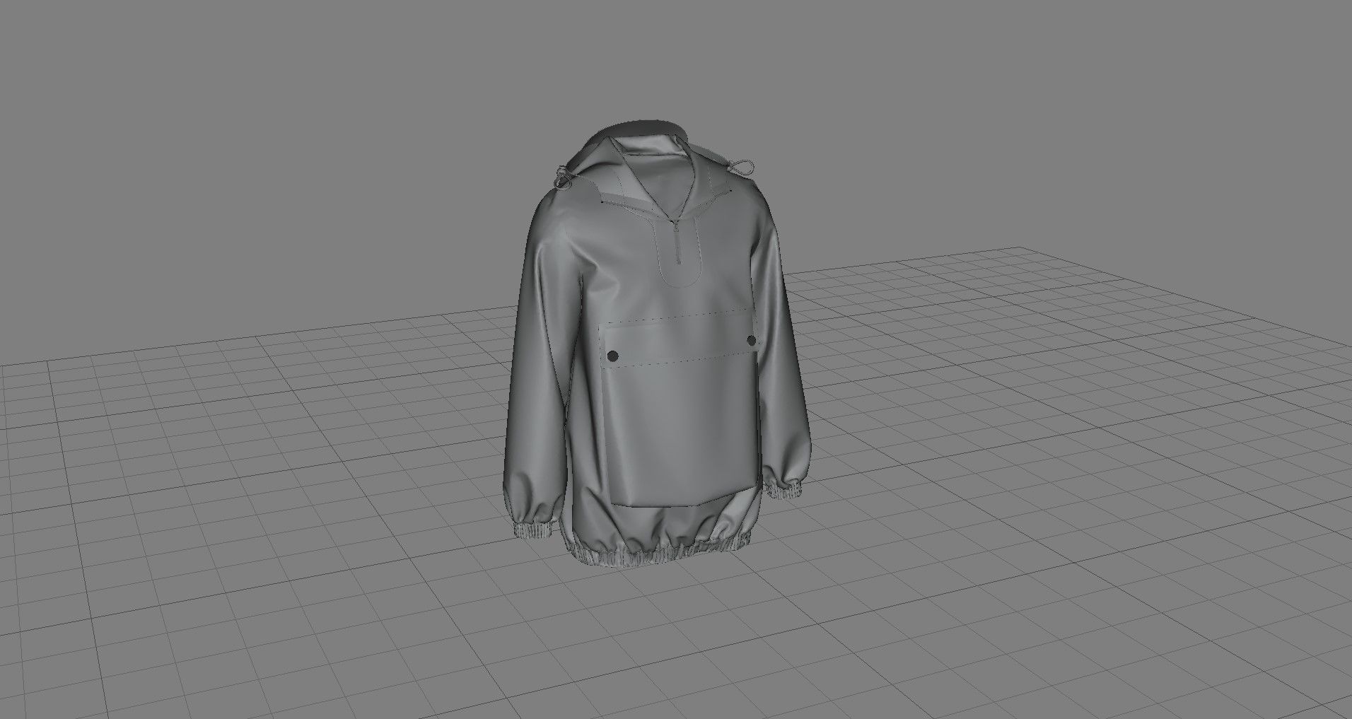 Anorak rain jacket 3D model_5