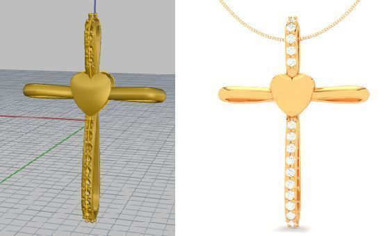 Cross 3d Cad Model Pendants  3D print model_3