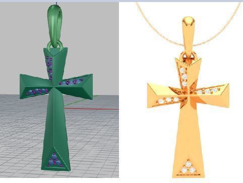 Cross 3d Cad Model Pendants  3D print model_1